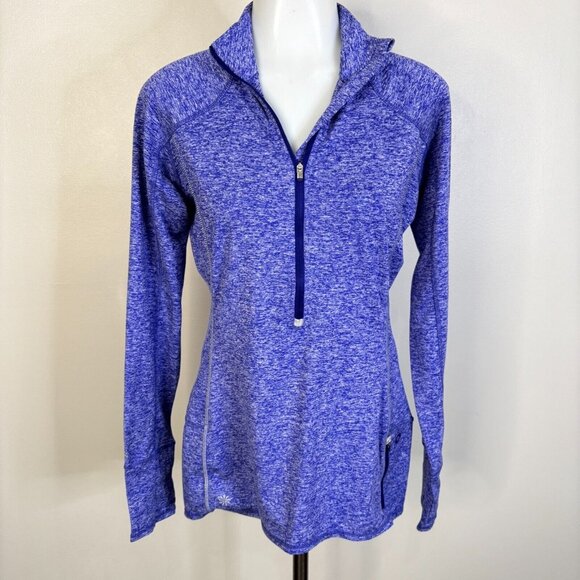 Athleta Running Wild 3.0 Half-Zip Pullover Small Heather Purple Long Sleeve - Picture 2 of 12